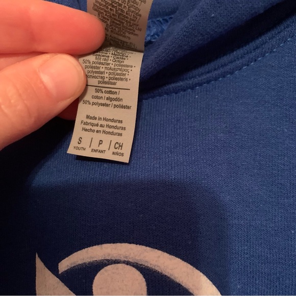 NWOT Youth Small S Hoodie Blue Athletic Athleisure Warm Winter Wear - Picture 4 of 5